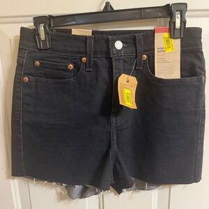 Levi's Black High-Rise Denim Cutoff Shorts